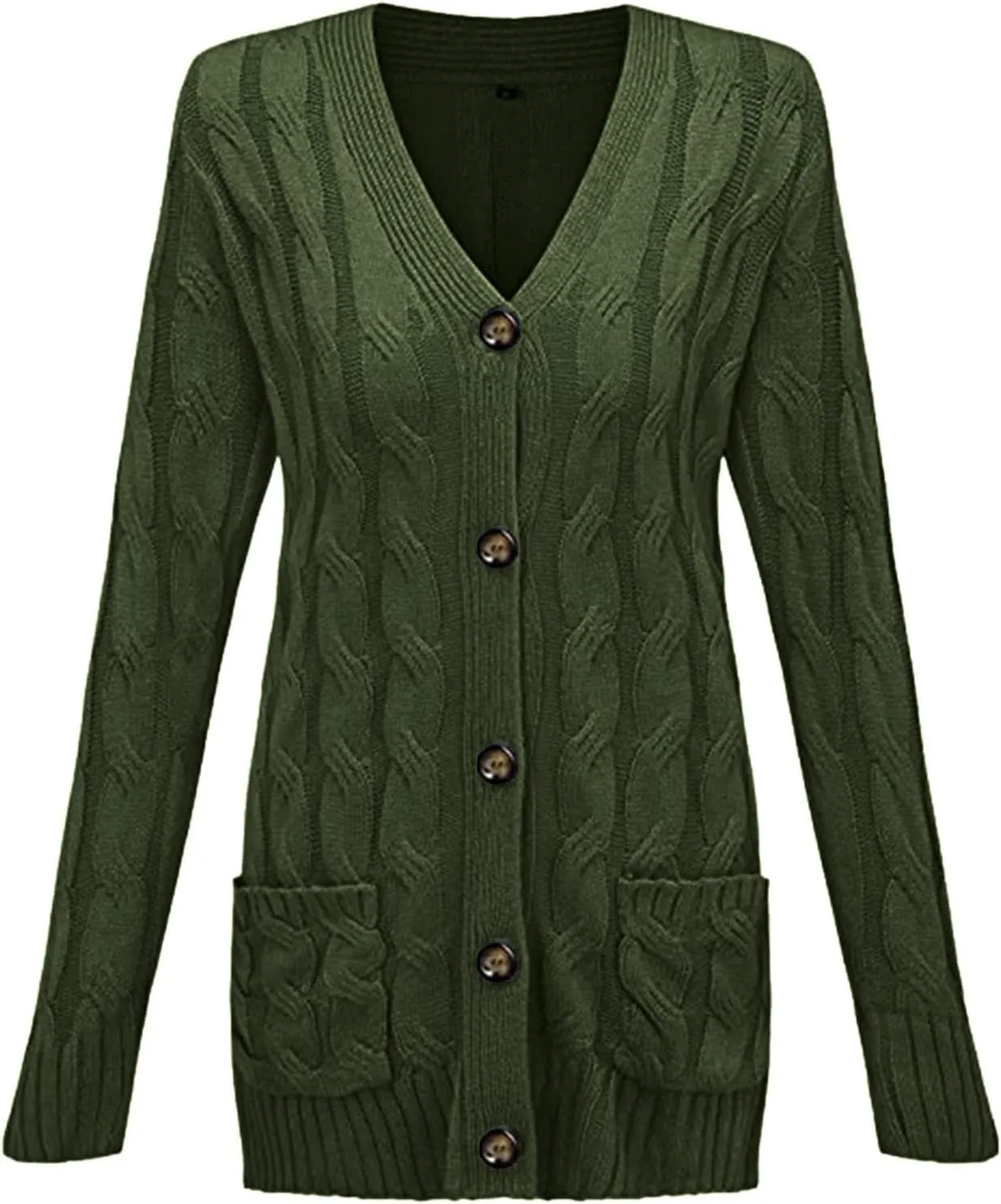 Cardigan Sweater for Women Open Front Button Sweaters with Pockets Long Sleeve Button Down Cardigans Sweaters