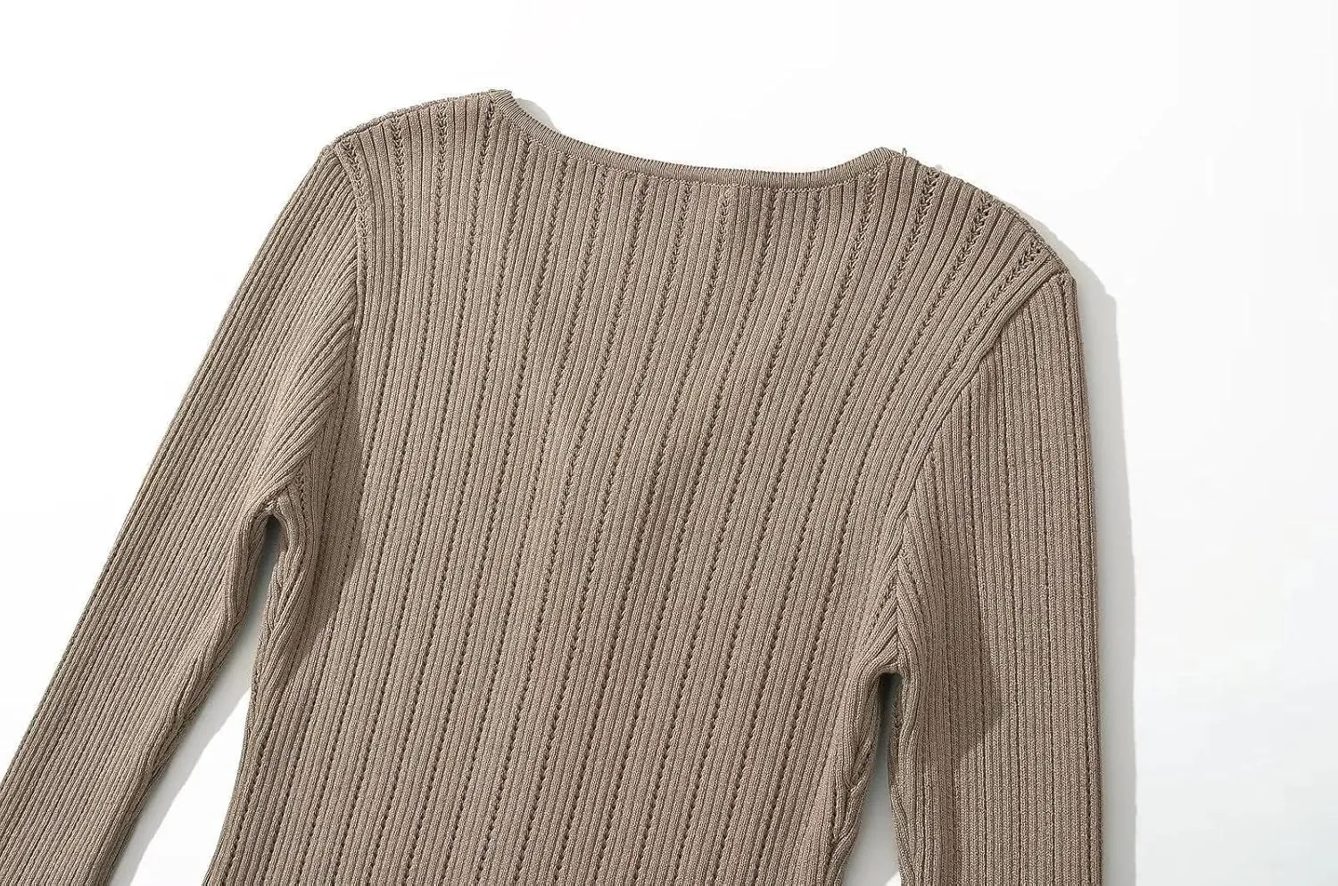 efvandoloe Spring Autumn Two Way Zipper Cardigans Women Knitted Slim Flare Sleeve Solid Color Sweaters