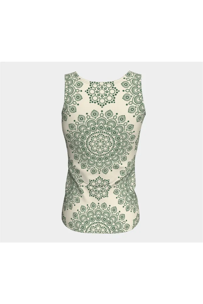 Forest Green Mandala Fitted Tank Top