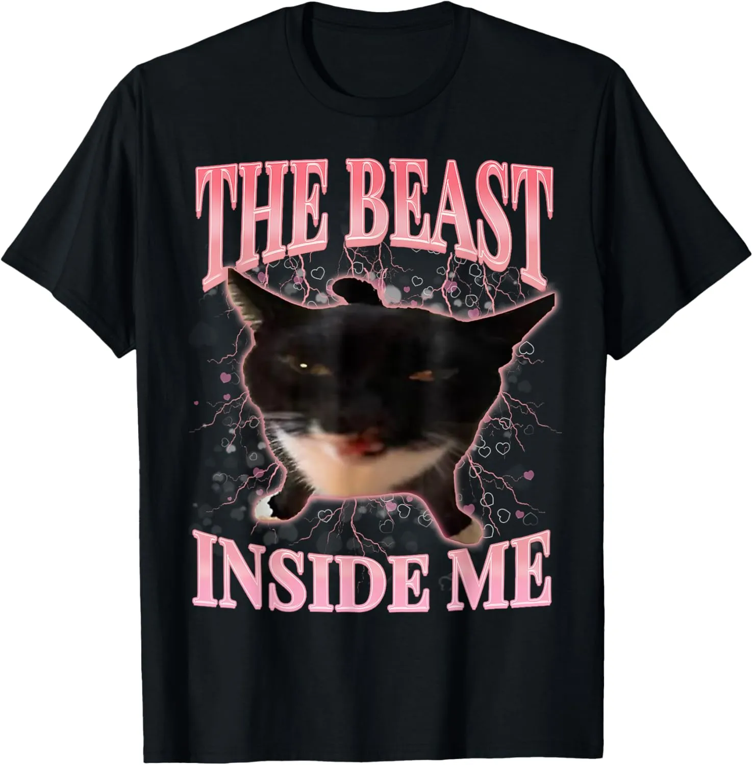 Funny Cats Humor The Beast Inside Me Cute Silly Cat Meme T-Shirt