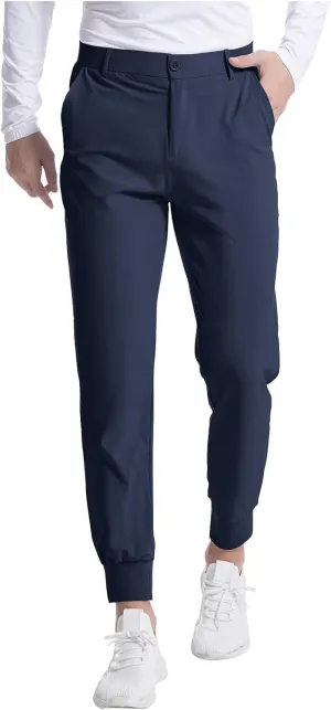 Golf Joggers Stretch Pants Men Slim Fit Baggy Casual Tapered Pants with Pockets Zipper Work Athletic Joggers Trousers