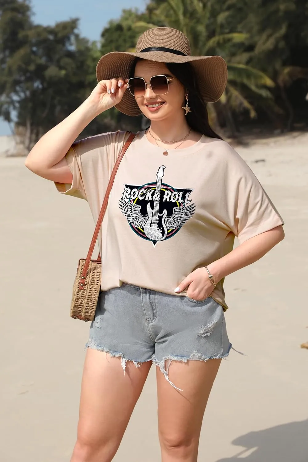 IN'VOLAND Oversized T-Shirt Basic Loose Tee Tops Short Sleeve Crew Neck Shirts Casual Soft Blouse