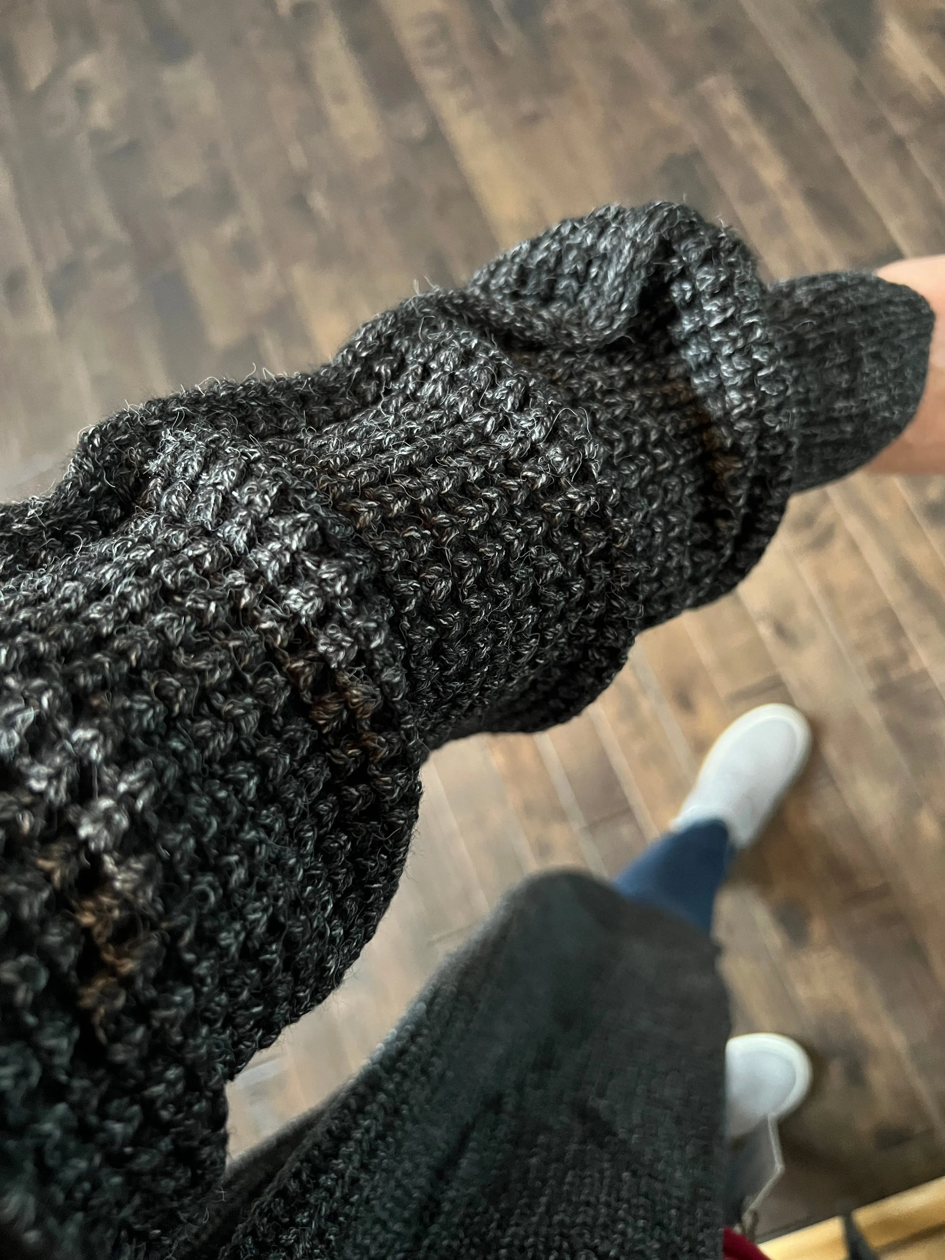 open knit long sweater