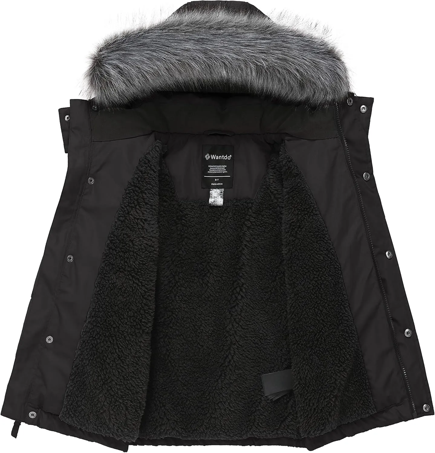 wantdo Boys' Winter Coat Waterproof Puffer Coat Warm Fleece Jacket