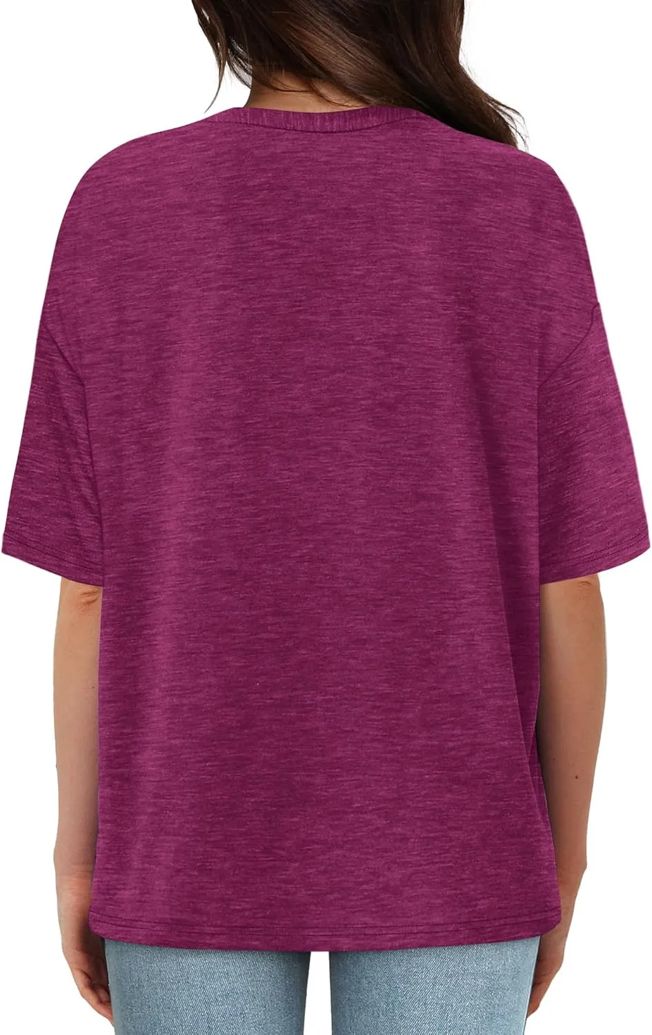 XIEERDUO Oversized T Shirts for Women Summer Short Sleeve Tops Loose Scook Neck